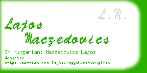 lajos maczedovics business card